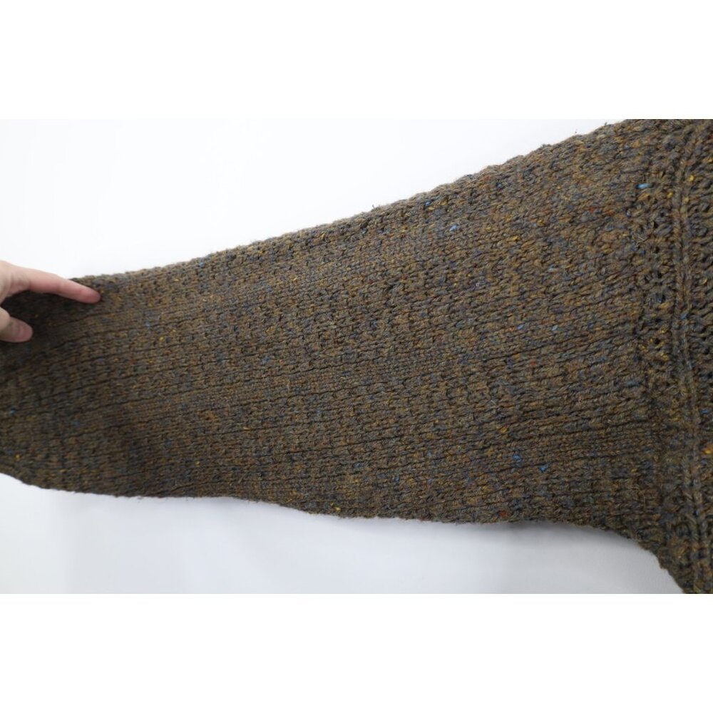 Vintage 90s Streetwear Mens Large Wool Blend Chunky Cable Knit Fisherman Sweater - Picture 5 of 10